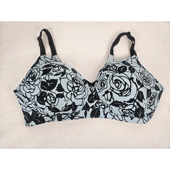 Torrid Curve 40DD Wire-Free Push Up Bra 360 Blue Black Floral - Picture 1 of 8